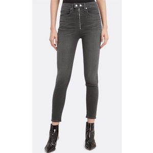 RAG & BONE Baxter Coated Skinny Grey Stretch Jeans